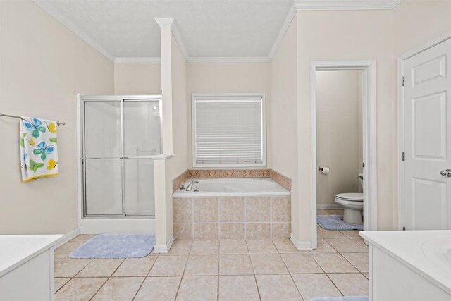 bathroom featuring a shower stall, vanity, and tile patterned floors