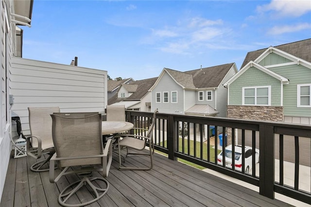 1954 Summit Trace Cir NW, Atlanta, GA 30318 - wooden deck featuring a residential view and outdoor dining area