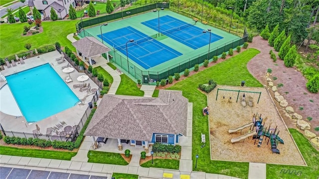 7927 Keepsake Ln, Flowery Branch, GA 30542 - drone / aerial view of a pool