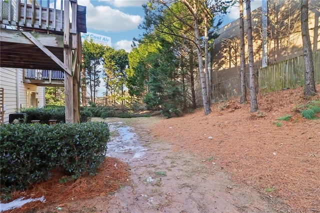 view of yard featuring fence