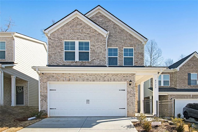 view of front of house with a garage