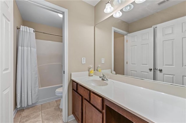 971 Reap Ln, Lawrenceville, GA 30043 - full bathroom with vanity, shower / bath combo, and tile patterned flooring