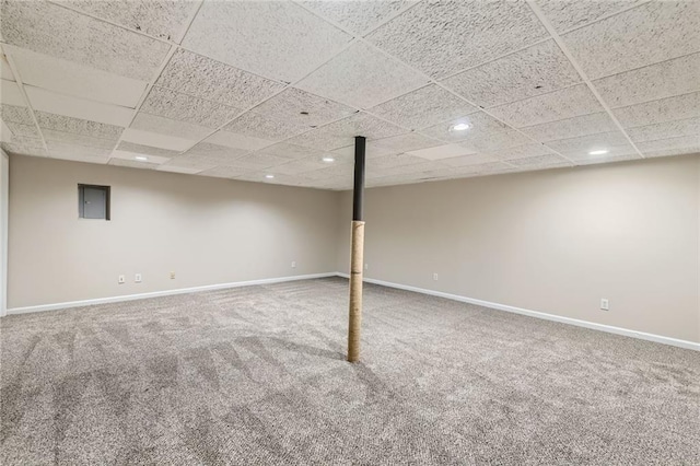 62 Sweetwater Pkwy, Powder Springs, GA 30127 - finished basement featuring carpet, recessed lighting, baseboards, and a paneled ceiling