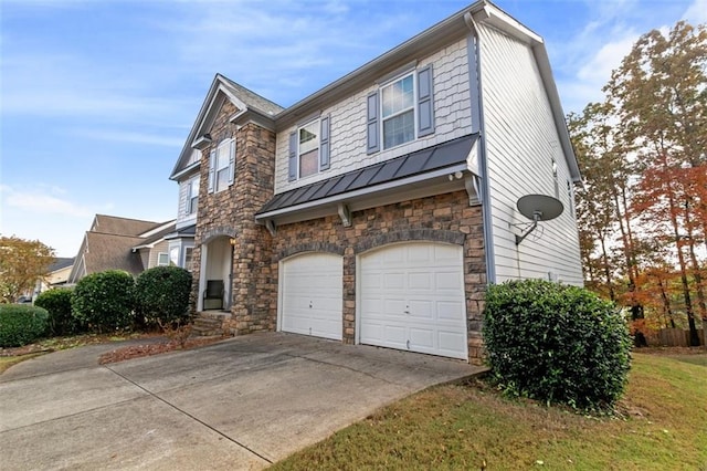 view of front facade with a garage