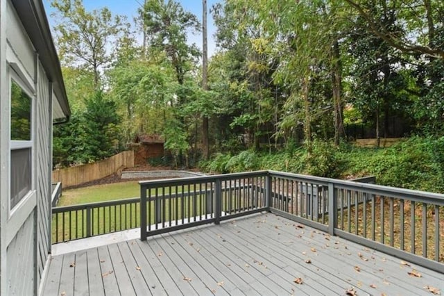 wooden terrace with fence