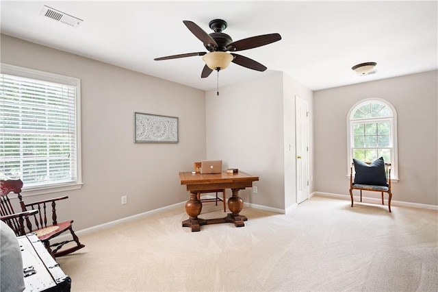 1558 Amberwood Creek Dr NW, Kennesaw, GA 30152 - foyer featuring light colored carpet and ceiling fan