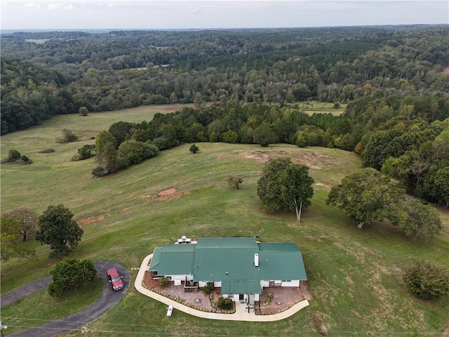 bird's eye view with a rural view