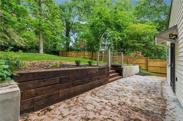 view of patio / terrace with a fenced backyard