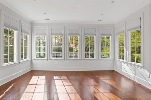 unfurnished sunroom with plenty of natural light