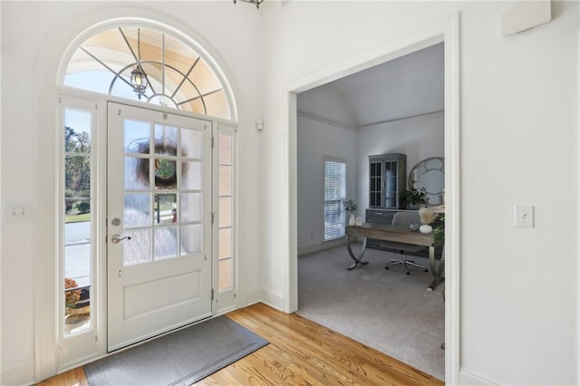 foyer featuring light hardwood / wood-style flooring