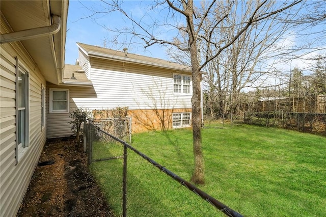 view of yard with fence