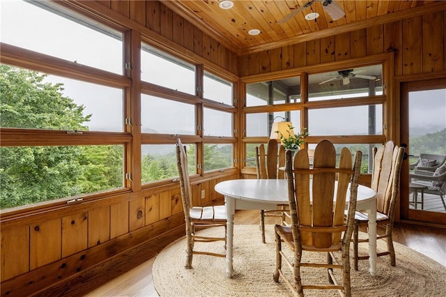295 Goble Gap Ln, Clayton, GA 30525 - sunroom with wood finished floors, wood walls, wood ceiling, and plenty of natural light