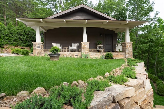 view of side of home with a porch