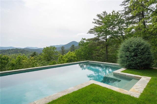 295 Goble Gap Ln, Clayton, GA 30525 - outdoor pool with a mountain view and a forest view
