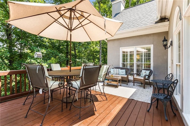 4789 Crest Park Ln, Marietta, GA 30068 - deck featuring outdoor dining area and an outdoor hangout area
