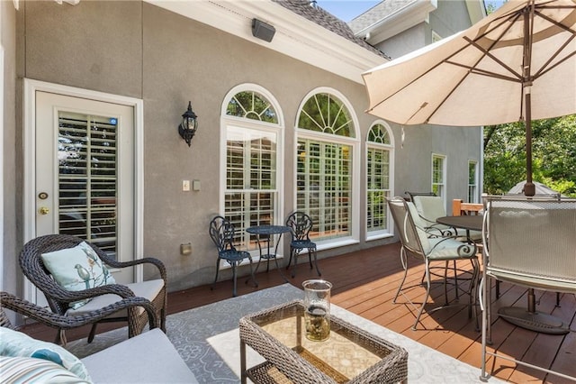 4789 Crest Park Ln, Marietta, GA 30068 - wooden deck with outdoor dining area