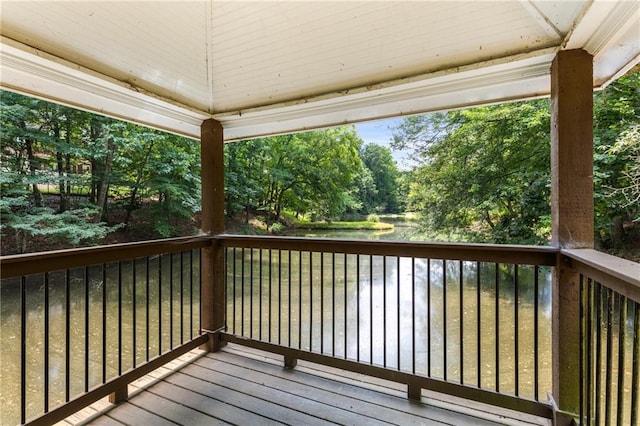 4789 Crest Park Ln, Marietta, GA 30068 - wooden terrace with view of wooded area