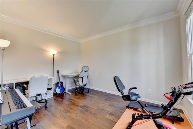 189 Azalea Chase Dr, Suwanee, GA 30024 - home office featuring wood finished floors and ornamental molding