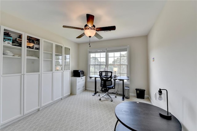 189 Azalea Chase Dr, Suwanee, GA 30024 - office space featuring light carpet and a ceiling fan