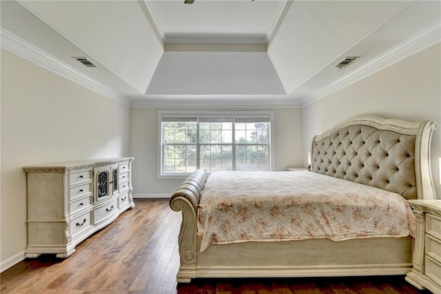 189 Azalea Chase Dr, Suwanee, GA 30024 - bedroom with a tray ceiling, wood finished floors, and ornamental molding