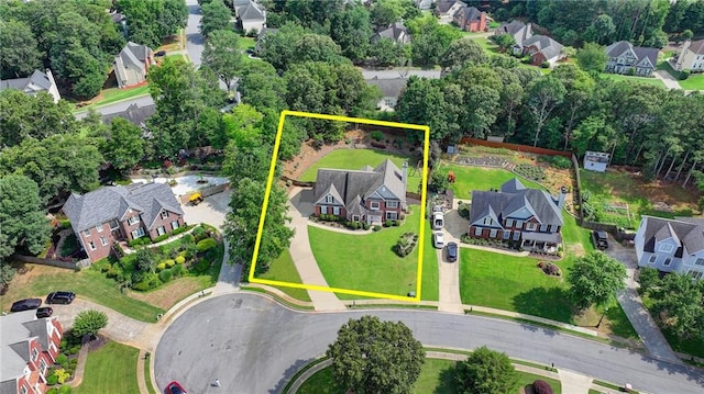 189 Azalea Chase Dr, Suwanee, GA 30024 - aerial view of residential area featuring property parcel outlined