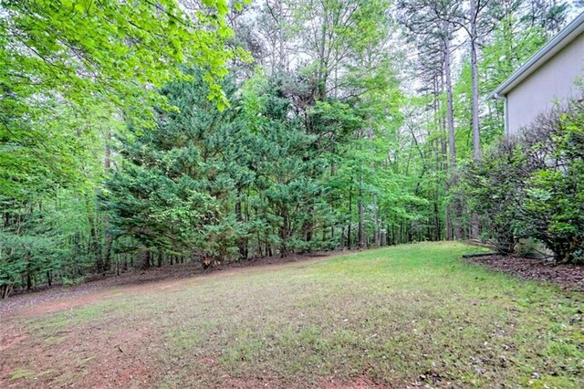 521 Crabapple Rd, Clarkesville, GA 30523 - view of green lawn with a wooded view