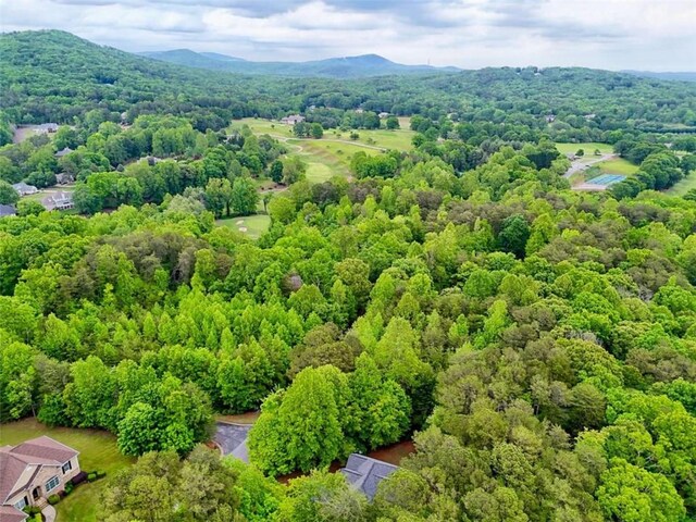 521 Crabapple Rd, Clarkesville, GA 30523 - drone / aerial view of a heavily wooded area and a mountain backdrop