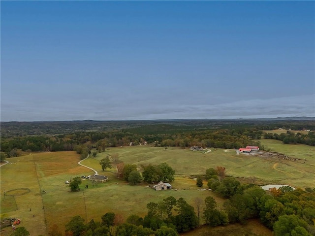 aerial view with a rural view