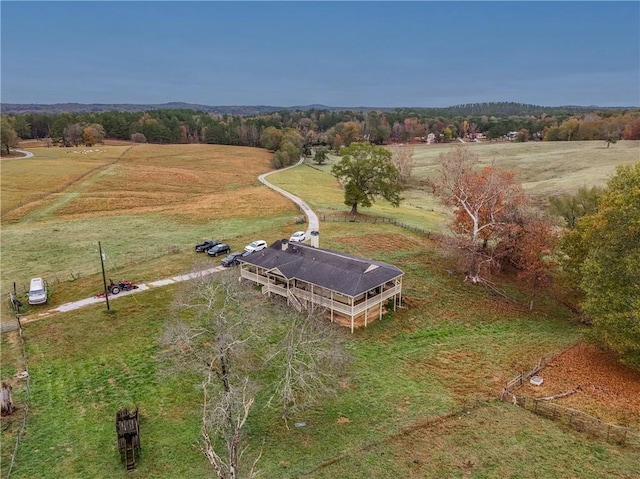 bird's eye view featuring a rural view