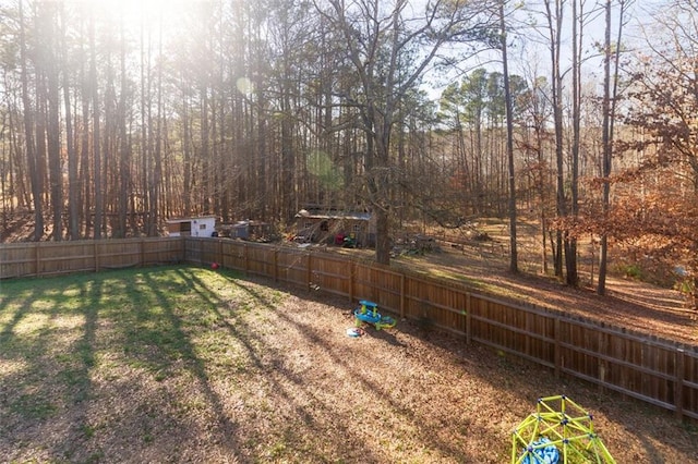 view of yard with fence