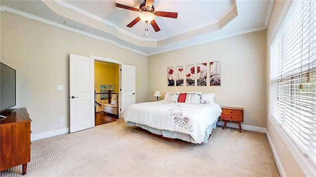 1263 Linden Ct NE, Atlanta, GA 30329 - bedroom featuring carpet flooring, ornamental molding, and a raised ceiling