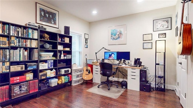 1263 Linden Ct NE, Atlanta, GA 30329 - home office with recessed lighting, baseboards, and wood finished floors