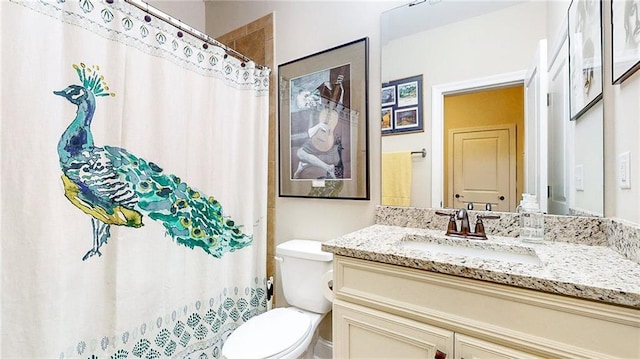 1263 Linden Ct NE, Atlanta, GA 30329 - bathroom featuring vanity, a shower with shower curtain, and toilet