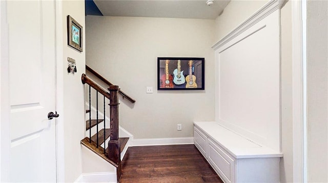 1263 Linden Ct NE, Atlanta, GA 30329 - mudroom with baseboards and dark wood finished floors