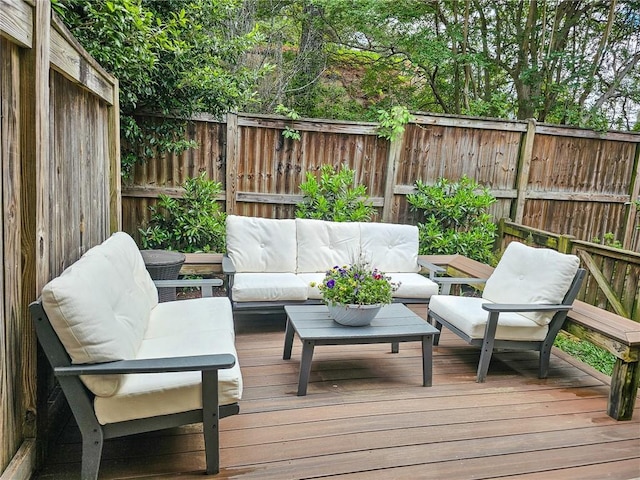 1263 Linden Ct NE, Atlanta, GA 30329 - deck featuring outdoor lounge area and a fenced backyard