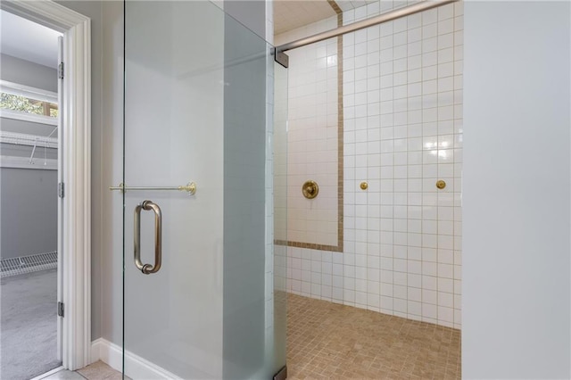 bathroom with walk in shower