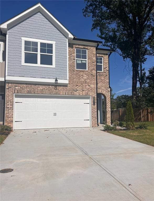 view of front of house with a garage