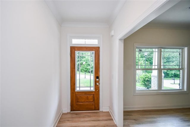 5354 Shadow Walk Way, Gainesville, GA 30507 - foyer with wood finished floors, baseboards, and crown molding