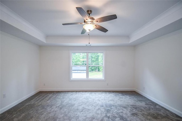5354 Shadow Walk Way, Gainesville, GA 30507 - carpeted spare room with a tray ceiling, ornamental molding, baseboards, and ceiling fan