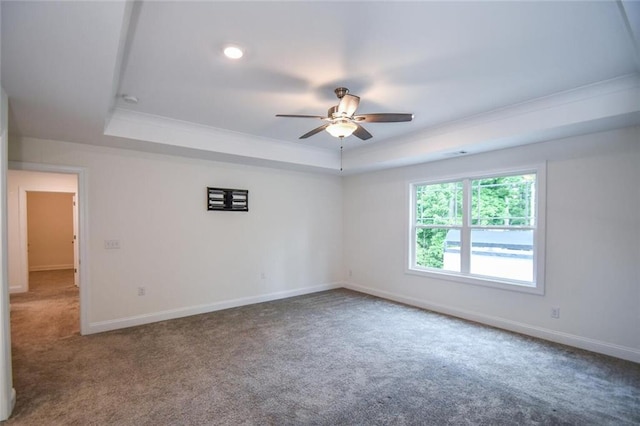 5354 Shadow Walk Way, Gainesville, GA 30507 - carpeted empty room with a raised ceiling, ceiling fan, and baseboards