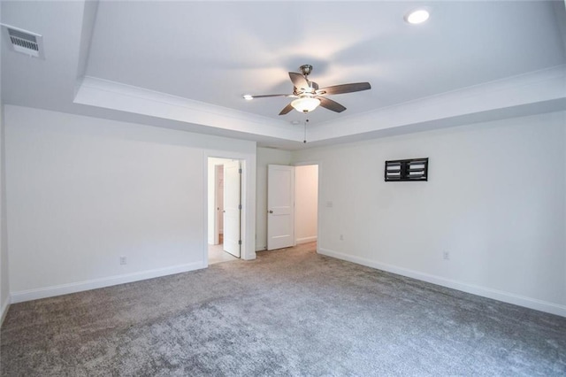 5354 Shadow Walk Way, Gainesville, GA 30507 - unfurnished bedroom featuring a raised ceiling, carpet flooring, baseboards, recessed lighting, and ceiling fan