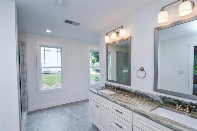 5354 Shadow Walk Way, Gainesville, GA 30507 - full bath with double vanity, baseboards, and a shower