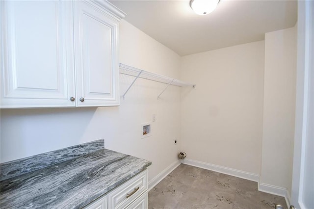 5354 Shadow Walk Way, Gainesville, GA 30507 - washroom featuring washer hookup, baseboards, cabinet space, and electric dryer hookup