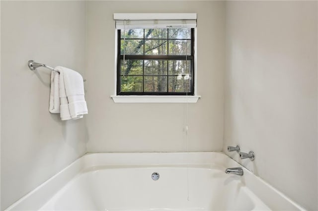 bathroom featuring a washtub