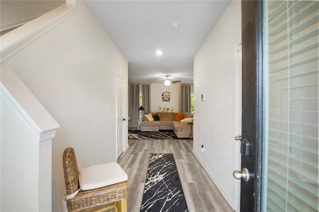 217 Limestone Cir, Conyers, GA 30013 - hall featuring light wood-type flooring and baseboards