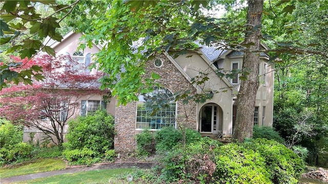 5357 Steeple Chase, Douglasville, GA 30135 - view of front of property with stucco siding and stone siding