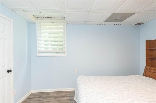 bedroom with wood-type flooring