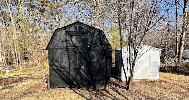 view of shed