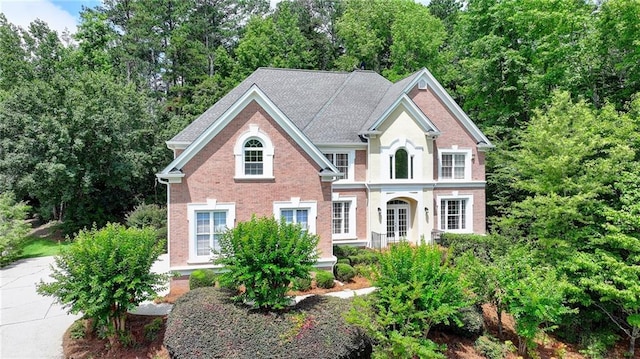 12130 Helleri Holw, Alpharetta, GA 30005 - view of front of home with french doors and brick siding
