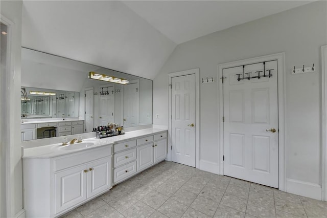 12130 Helleri Holw, Alpharetta, GA 30005 - full bath with vanity, lofted ceiling, and baseboards